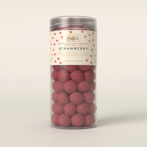 Vingummi med jordbær og chokolade fra Box The Original Love Edition