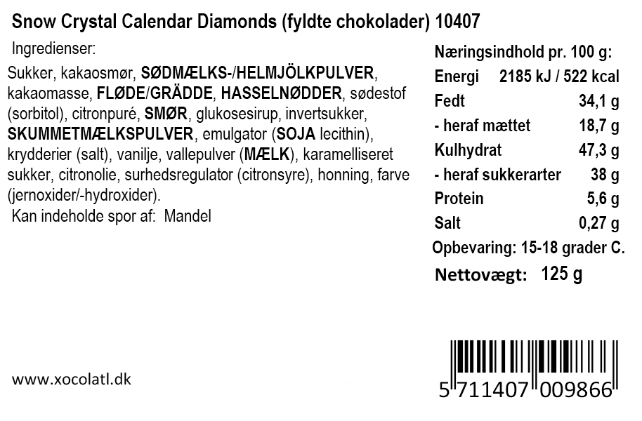Xocolatl - Chokolade Julekalender Diamonds