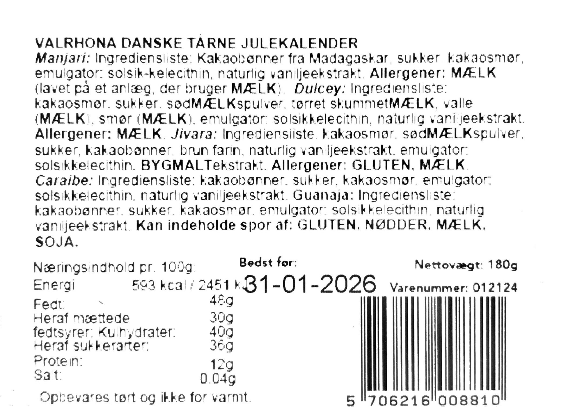 Valrhona -  Julekalender - danske tårne