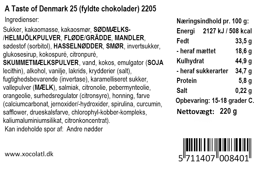 Xocolatl - A taste of Denmark, 25 stk.