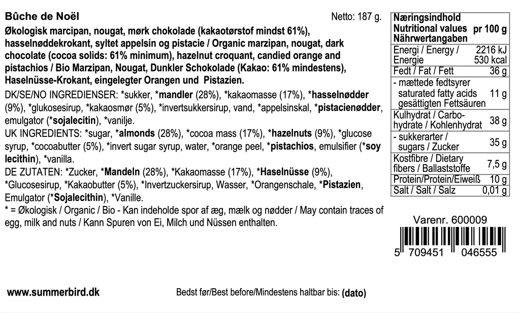 Summerbird - Bûche de Noël, julebrød