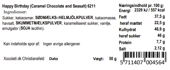 Xocolatl - Snackbar - Happy birthday