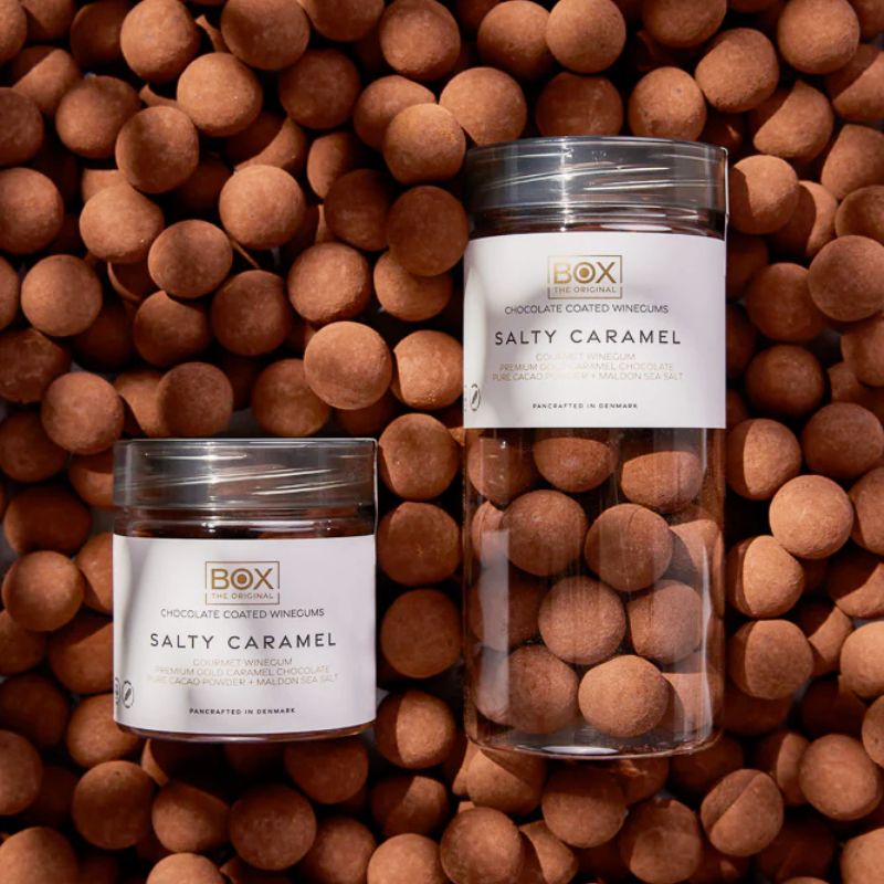 box the original salty caramel large vingummi chokolade køb 