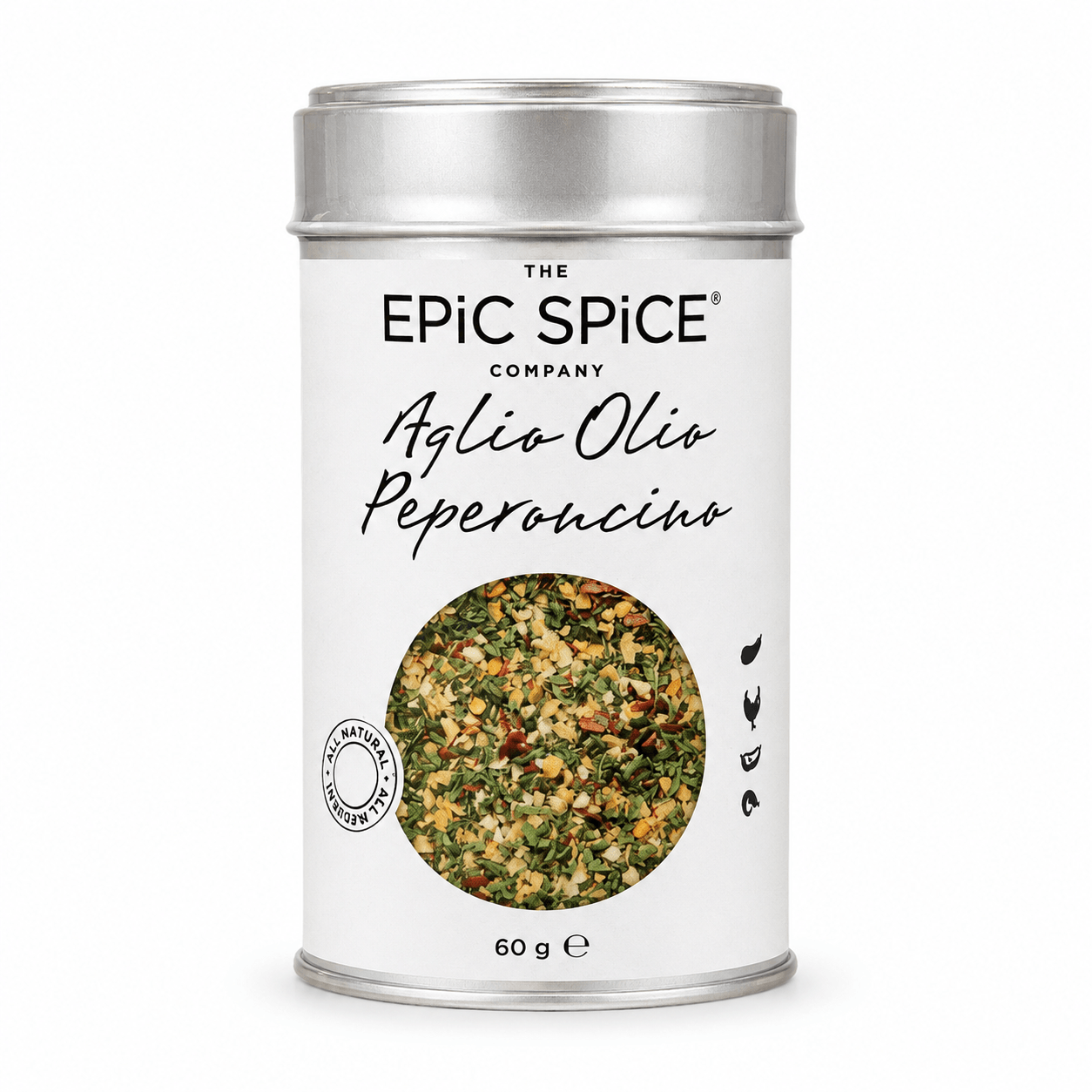 epic spice Aglio Olio peperoncino krydderi, italiensk krydderiblanding, pasta, rejer