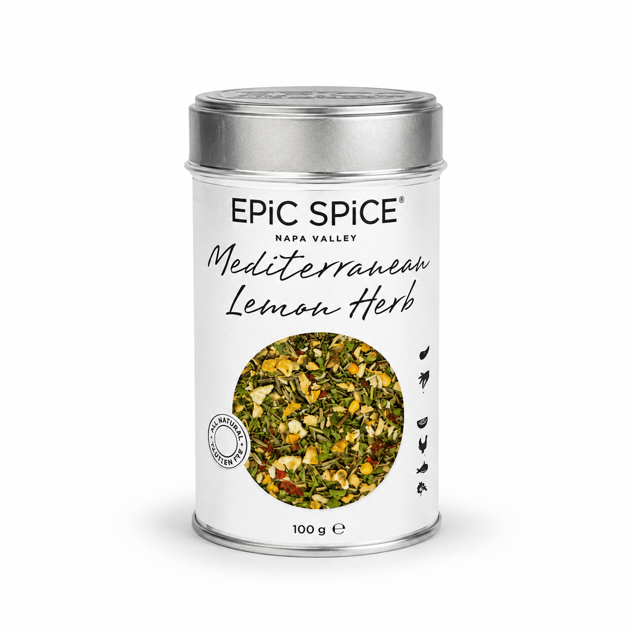 Mediterranean Lemon Herb, middelhavskrydderi, citron krydderi, krydderi til kylling, krydderi til fisk, urteblanding Epic Spice
