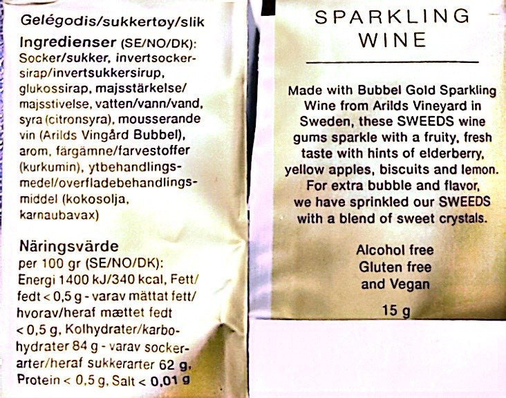 SWEEDS - Sparkling Wine Vingummi, 50 stk