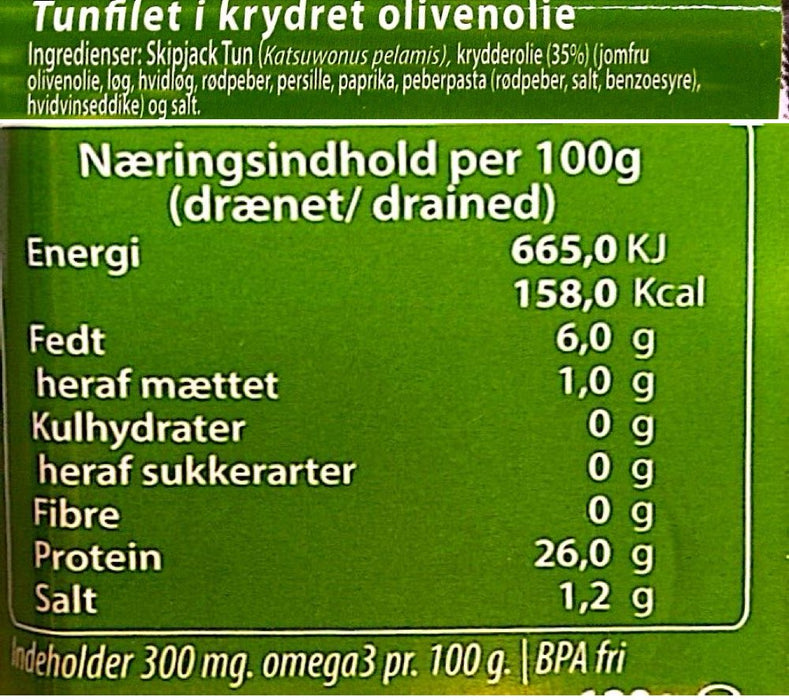 GRØNDALS - Tunfilet i Krydret Olivenolie