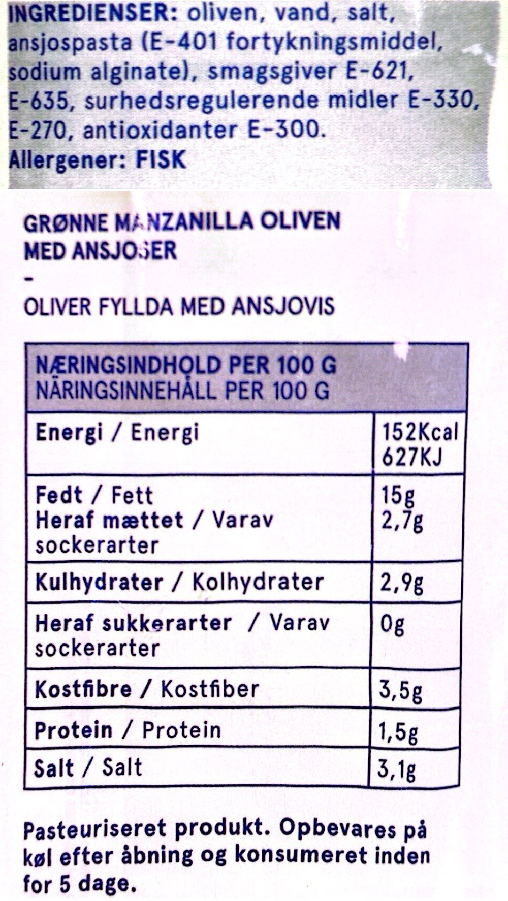 GRØNDALS - Oliven med Ansjoser