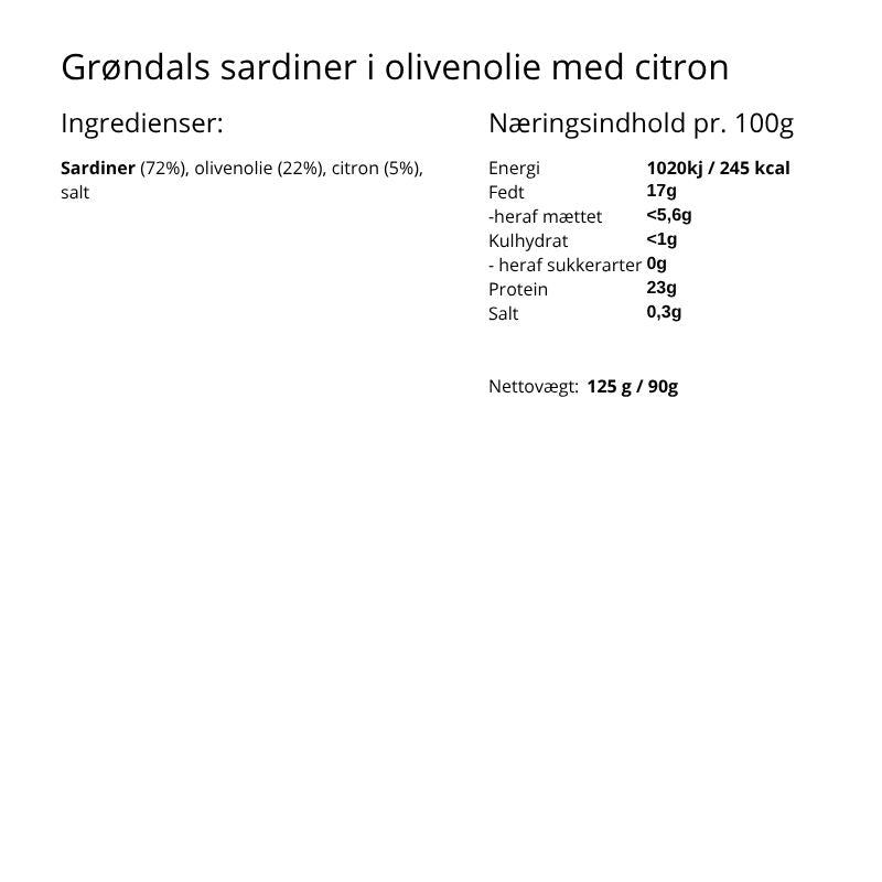 GRØNDALS - Sardiner med Citron