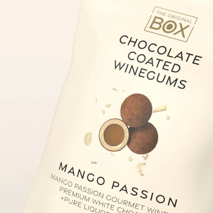 Vingummier med chokolade og mango passion lakrids Box The Original