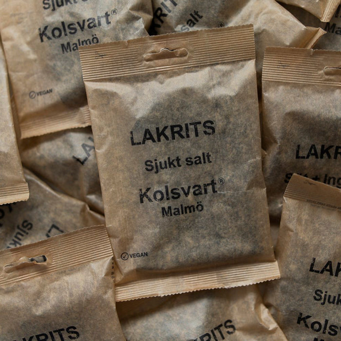 lakridsposer Kolsvart Malmö Sjukt salt saltlakrids