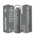 AquaFlask Sports Bottle Stone Gray 650 ml – isoleret drikkedunk termoflaske