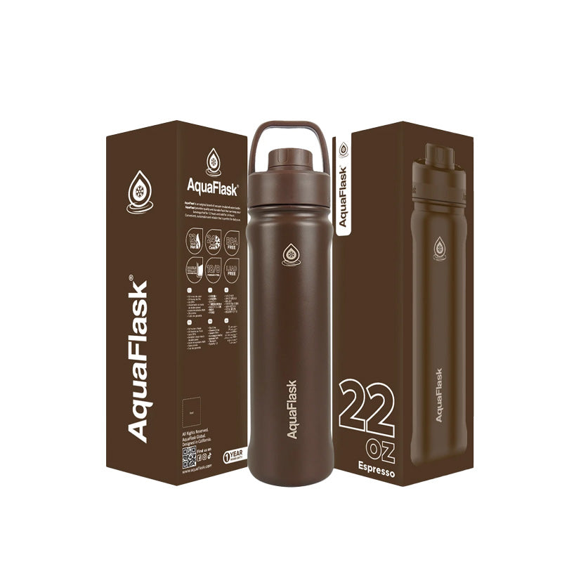 AquaFlask Sports Bottle – Espresso – 650 ml
