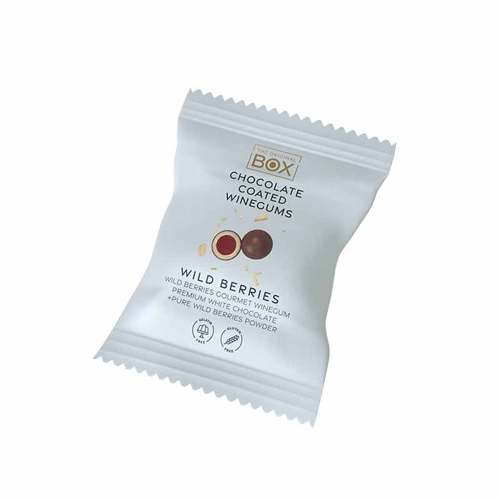 box original wild berries flowpack individuelt indpakket skovbær vingummi chokolade
