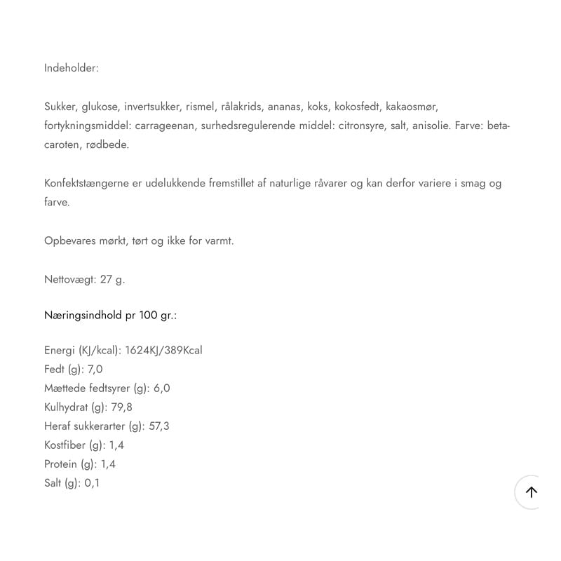 Hattesens Konfektfabrik - Ærøstang, Ananas.