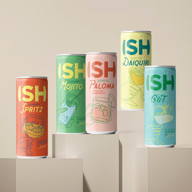 ISH non-alcoholic cocktails på dåse smagekasse