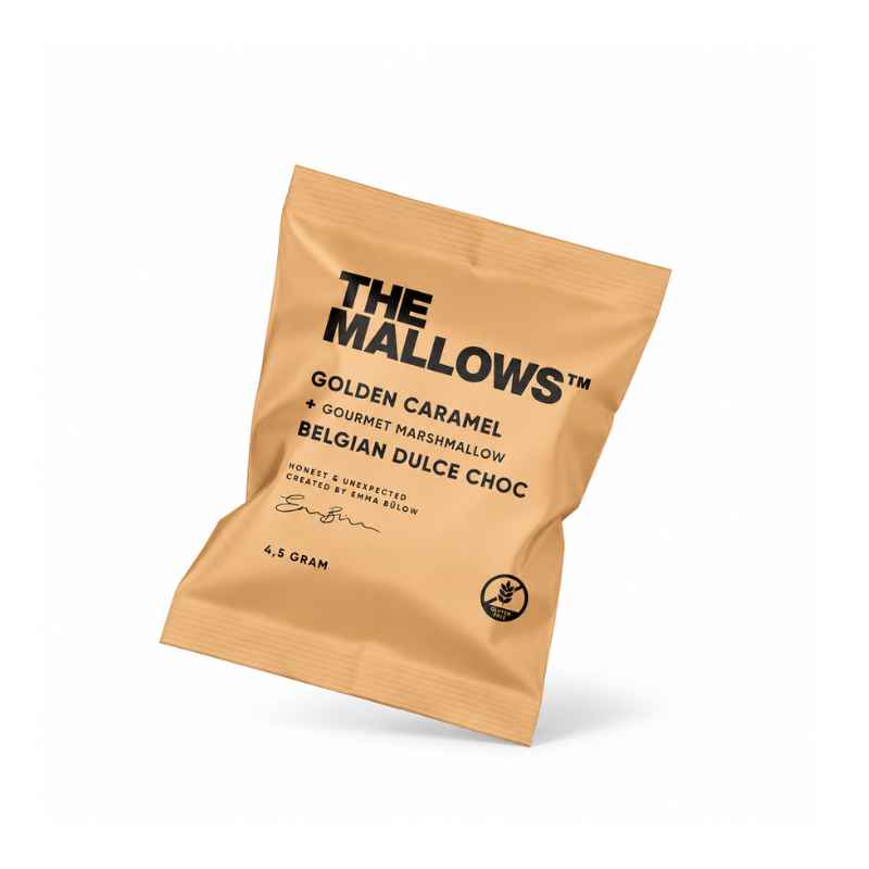 the mallows limited edition golden caramel marshmallow dulce flowpack individuelt indpakket