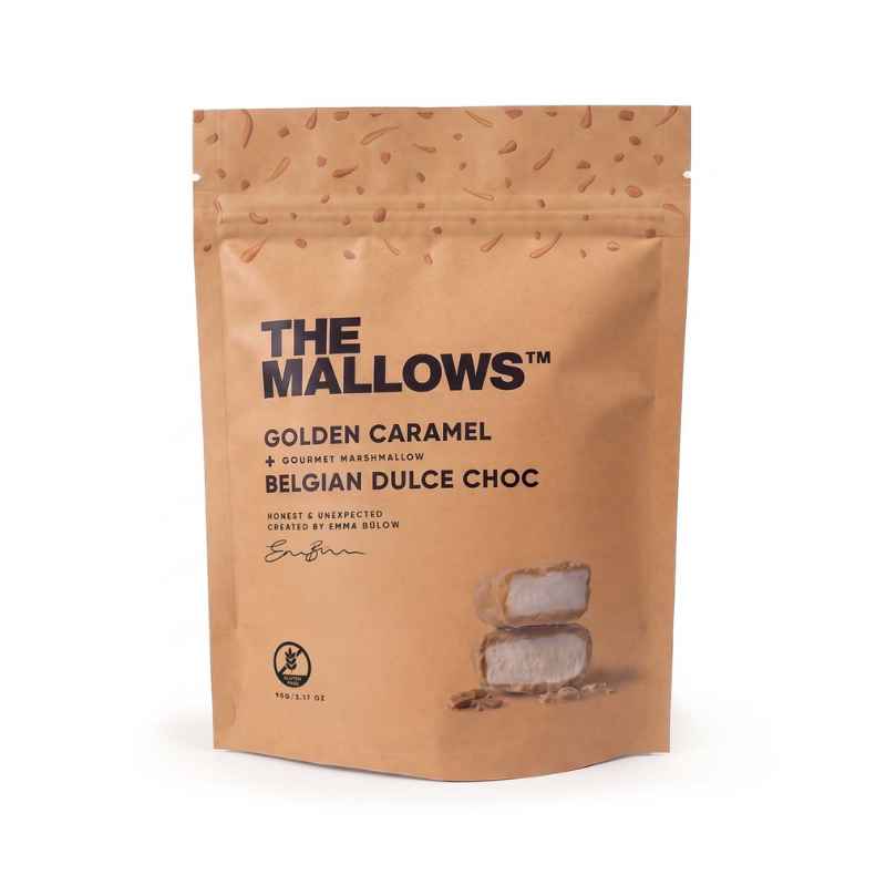 The Mallows Golden Caramel skumfiduser med dulce chokolade og karamel 90 g