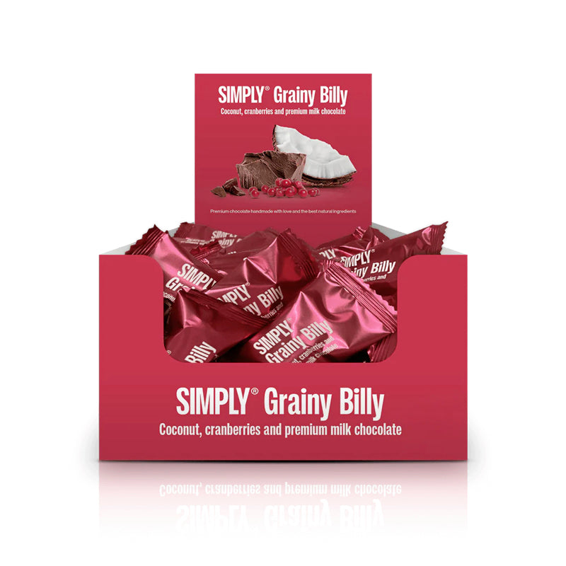 simply chocolate small one mini flowpack grainy billy