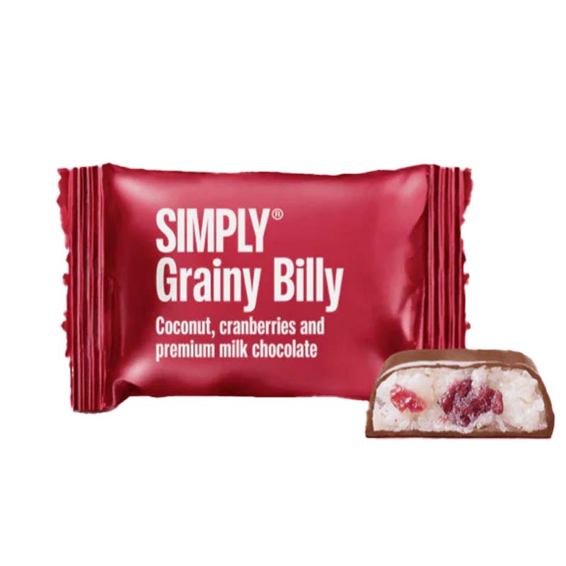 simply chocolate small one mini flowpack grainy billy