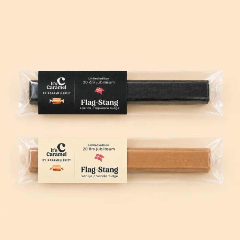 Karamelleriet Flag-stang fudge i lakrids og klassisk variant