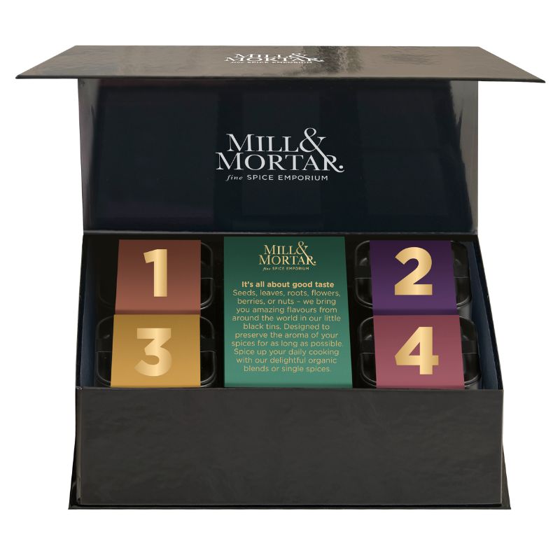 Mill & Mortar The Sunday Spice Advent Calendar – gaveæske med 4 økologiske krydderier adventskalender