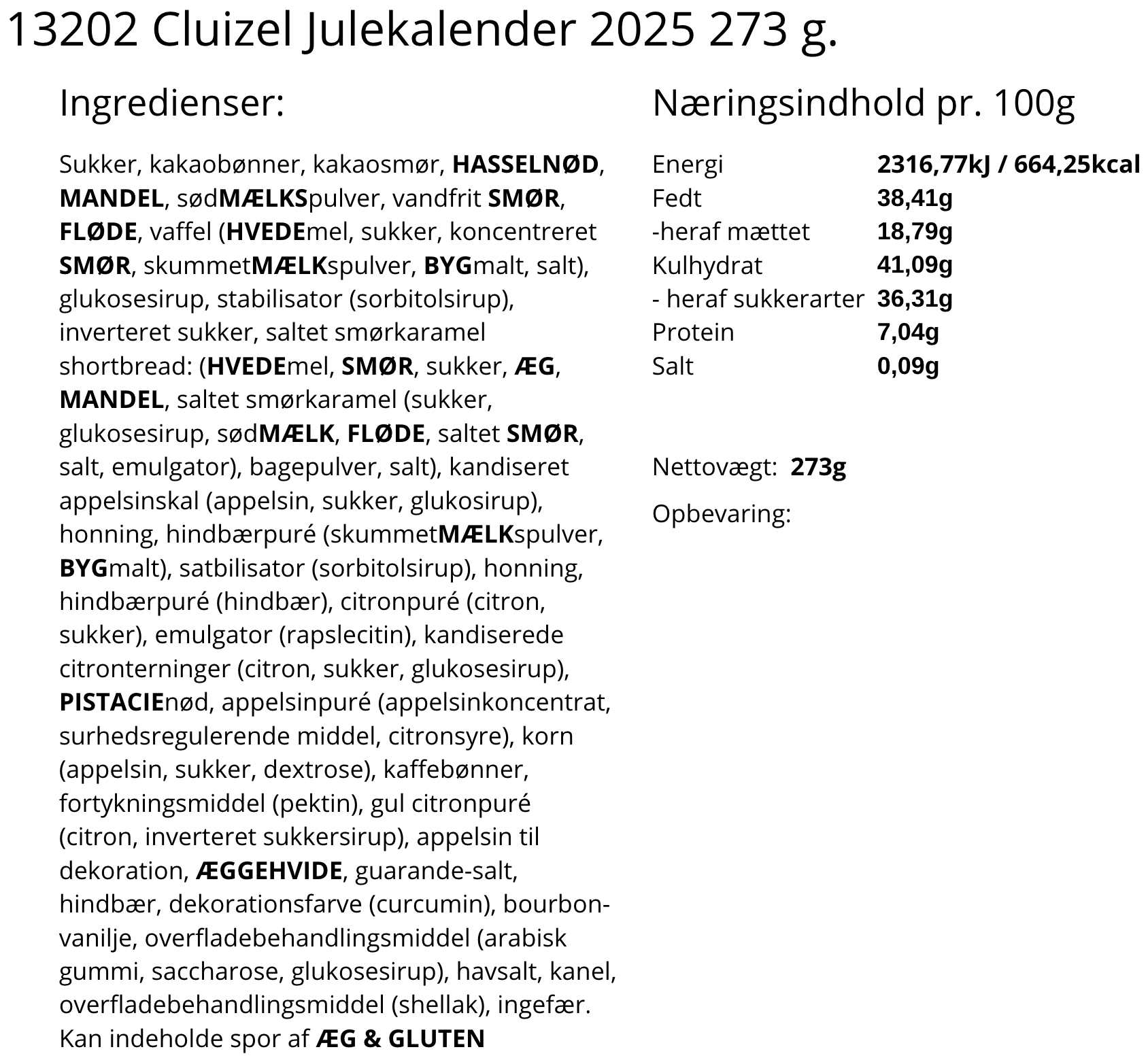 Cluizel - Julekalender med fransk chokolade