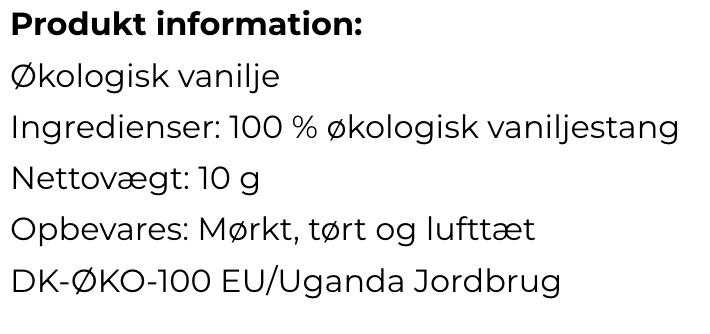 Mill & Mortar – Vaniljestænger, 10g
