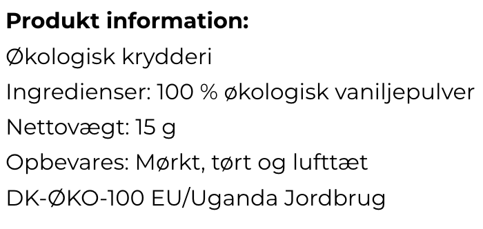 Mill & Mortar – Vanilje Pulver