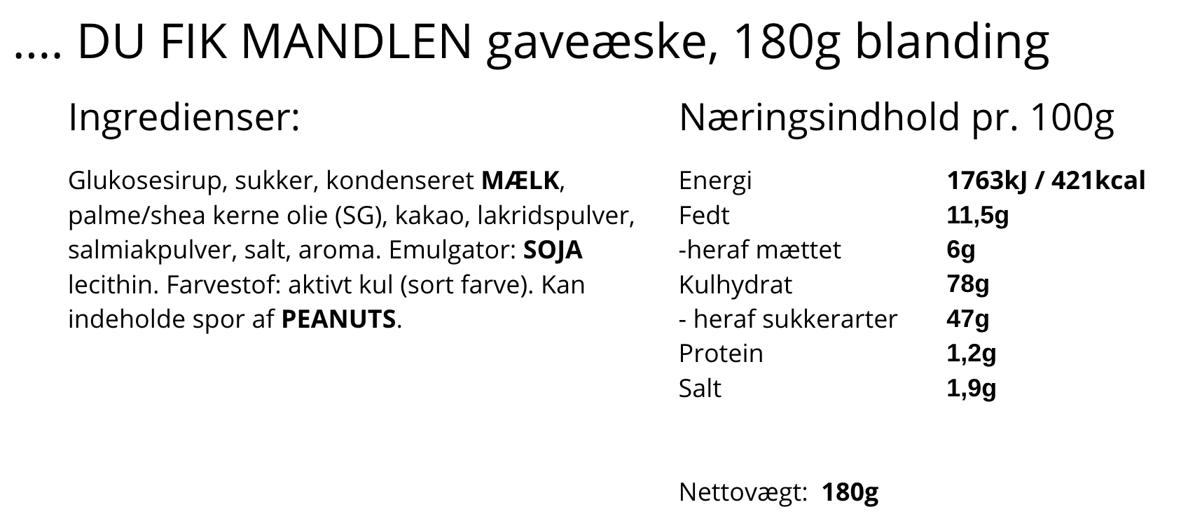 Karamelleriet -  FUCK - DU FIK MANDLEN