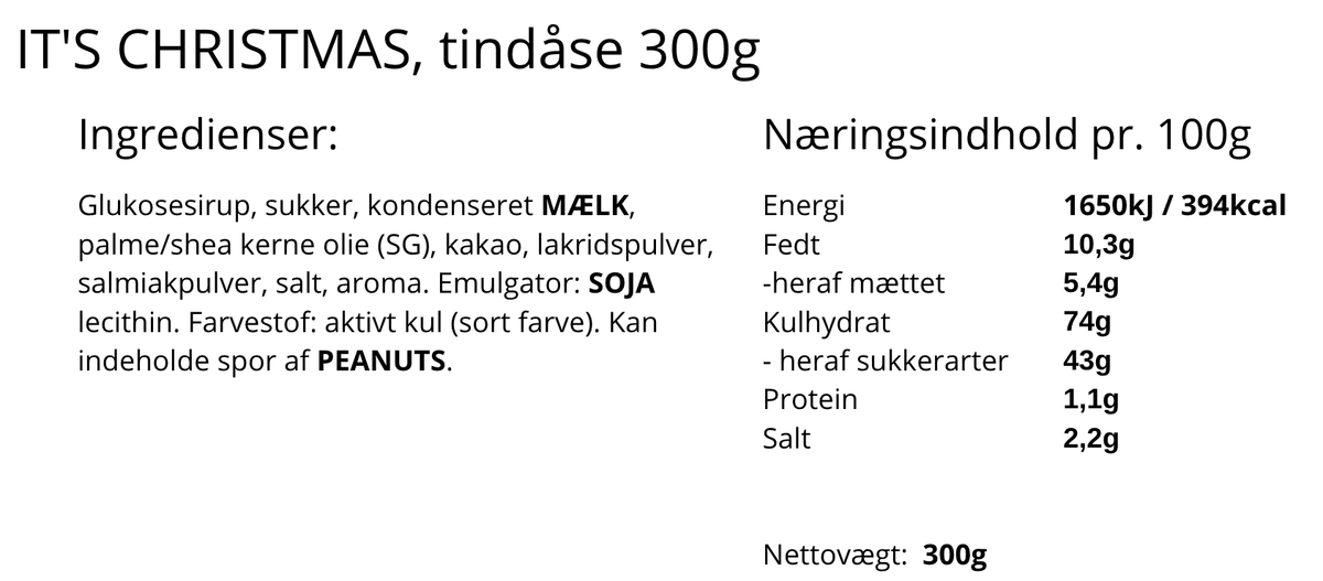 Karamelleriet -  Juledåse med karameller.