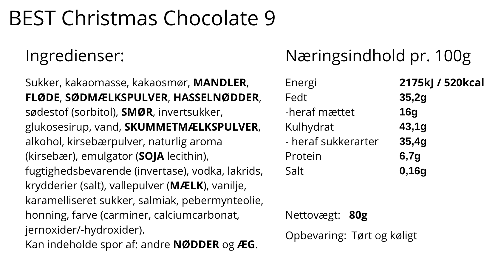 BEST chocolate - 9 stk. dessertchokolade