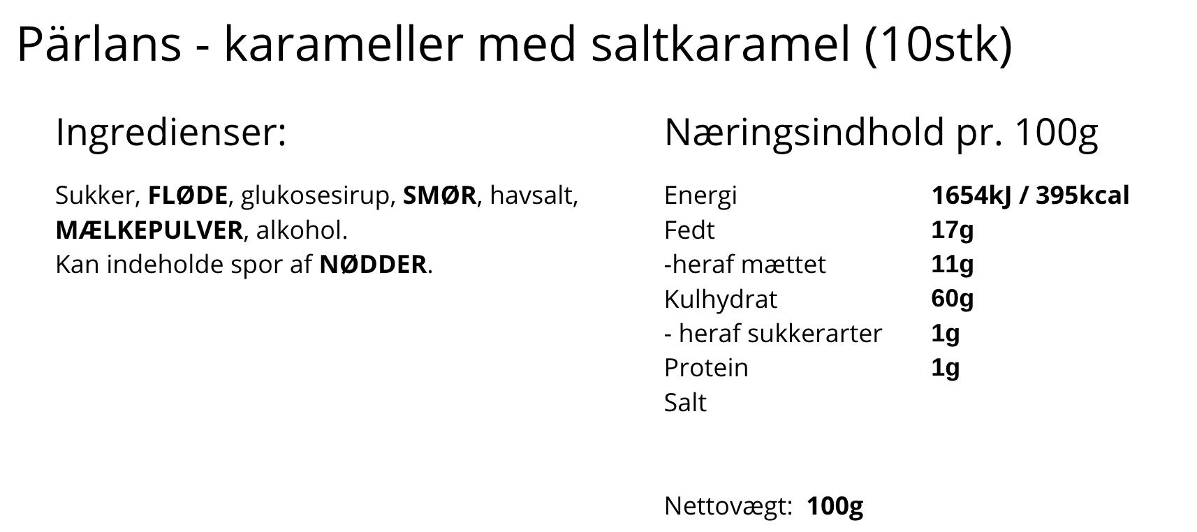 Pärlans - Karameller med saltkaramel