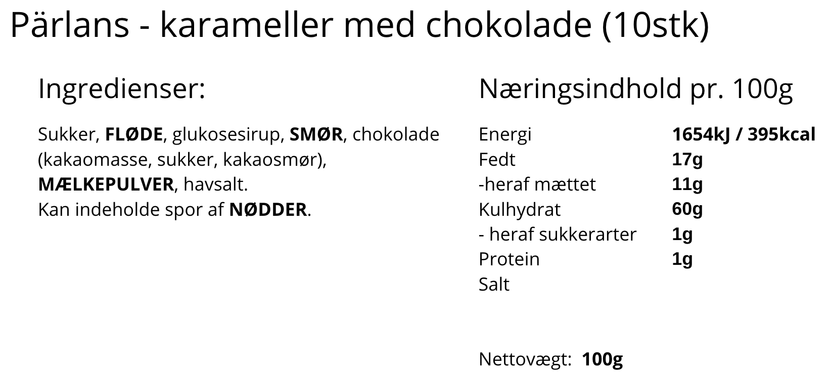 Pärlans - Karameller med chokolade
