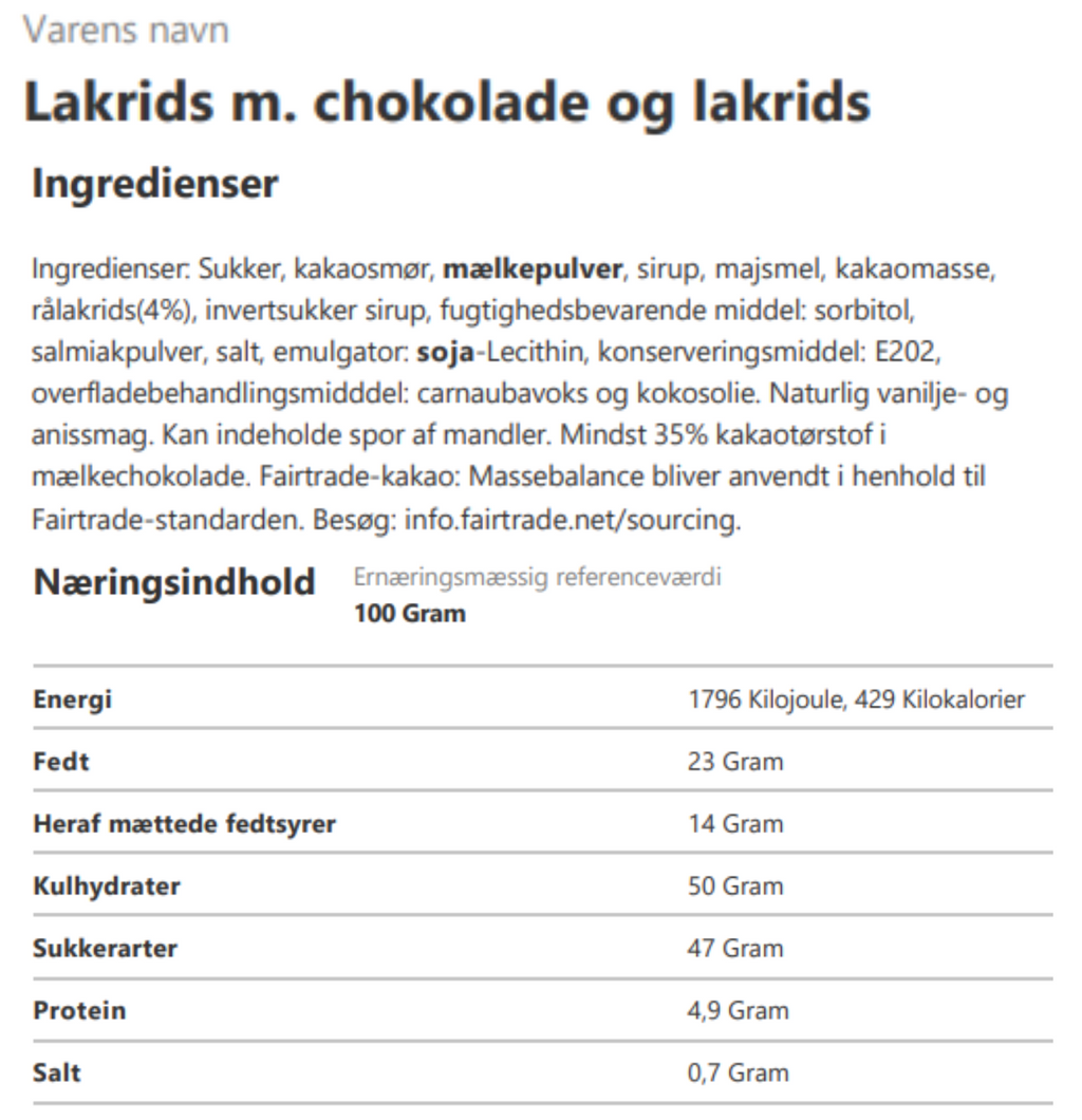 Sv. Michelsen - Lakrids med chokolade og lakrids