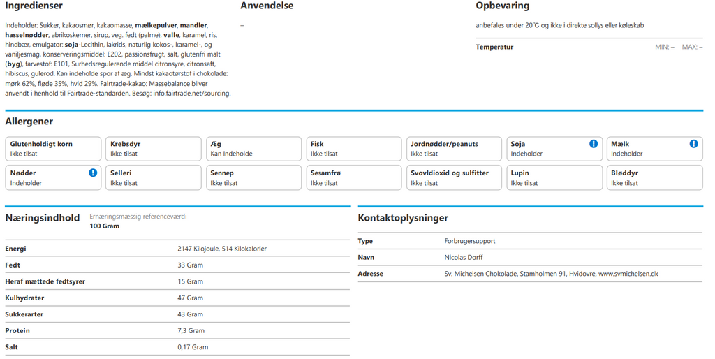 Sv. Michelsen - Fyldte chokolader, 10 stk.