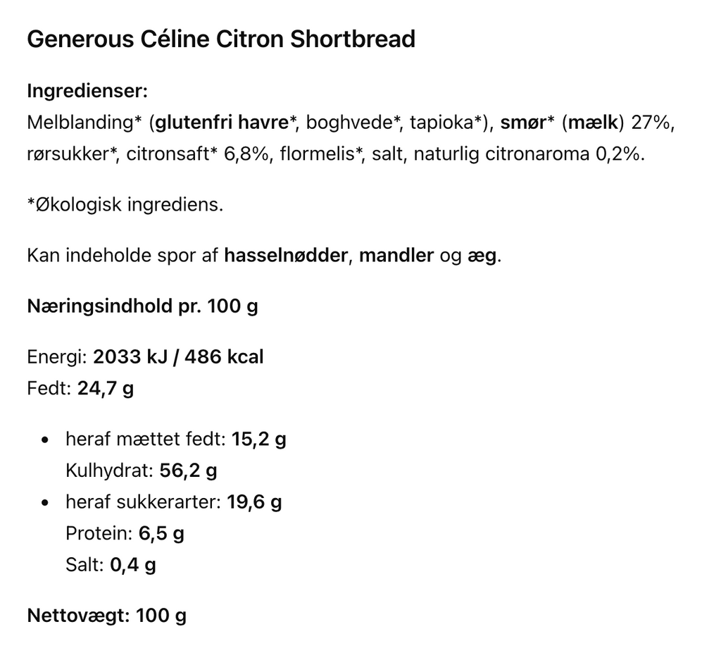 Generous - Céline Citron shortbread