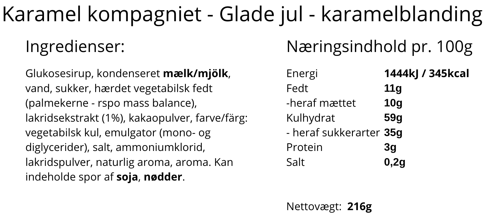 Karamel Kompagniet - Glade jul, karamelblanding