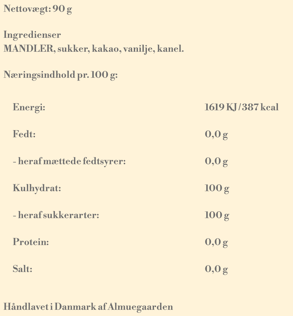 Almuegaarden - Brændte mandler.