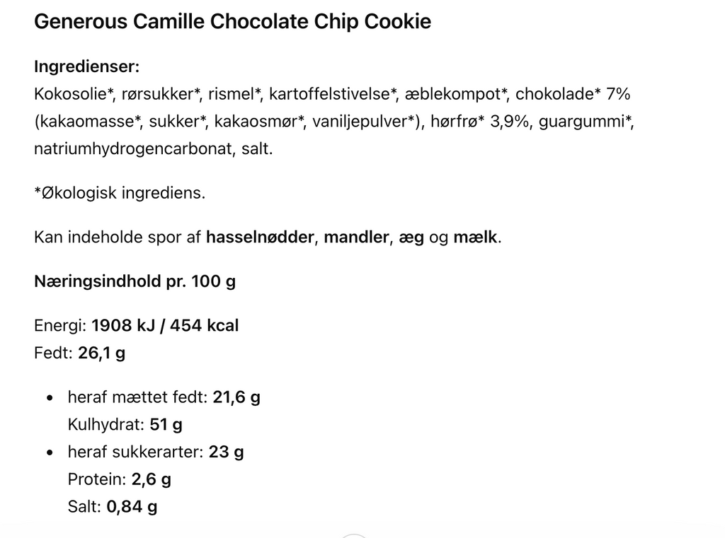 Generous - Camille Chocolate Chip Cookie