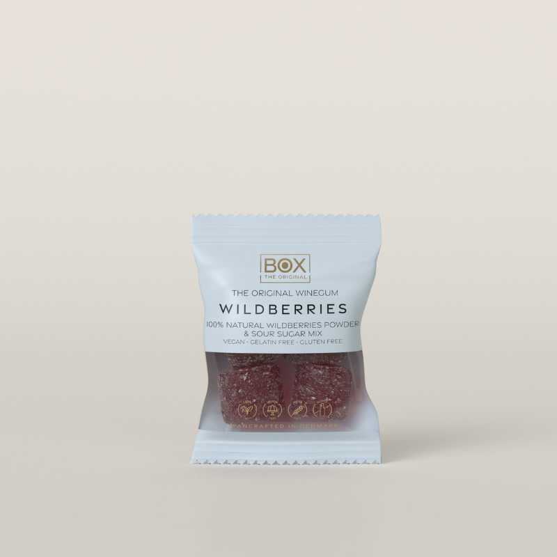 flowpack individuelt indpakket vingummi box the original wildberries skovbær