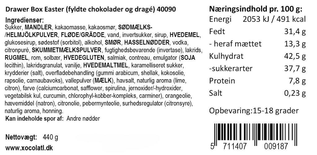 Xocolatl - Påske gaveæske med skuffe