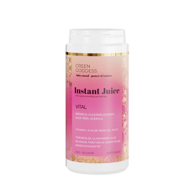 green goddess instant juice vital  rødbede gulerod vitamin c aloe vera