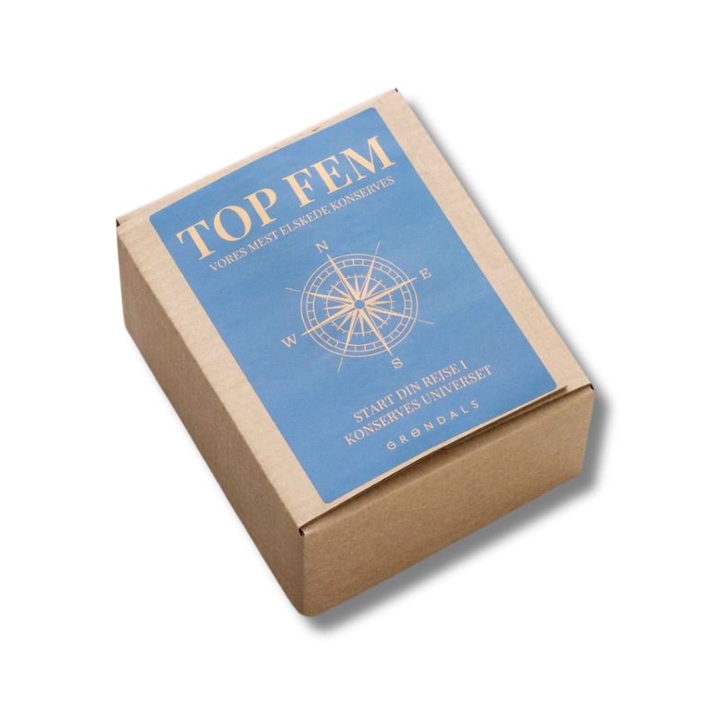 Grøndals 5 favoritter – smagekasse med tun, makrel og sardiner luksus konserves prep prepping