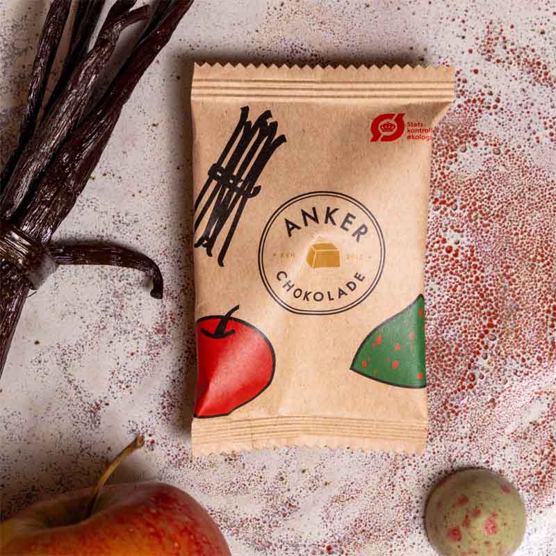 anker flowpacks æble hvid chokolade chokolade dessertchokolade møde individuelt indpakket 