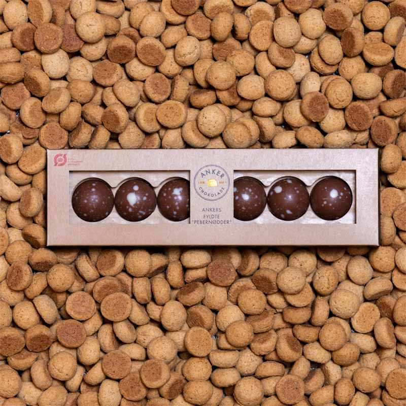 Anker Chokolade - Fyldte pebernødder.
