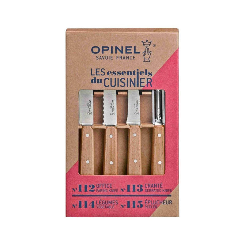 Opinel - De 4 essentielle køkkenknive, bøgetræ