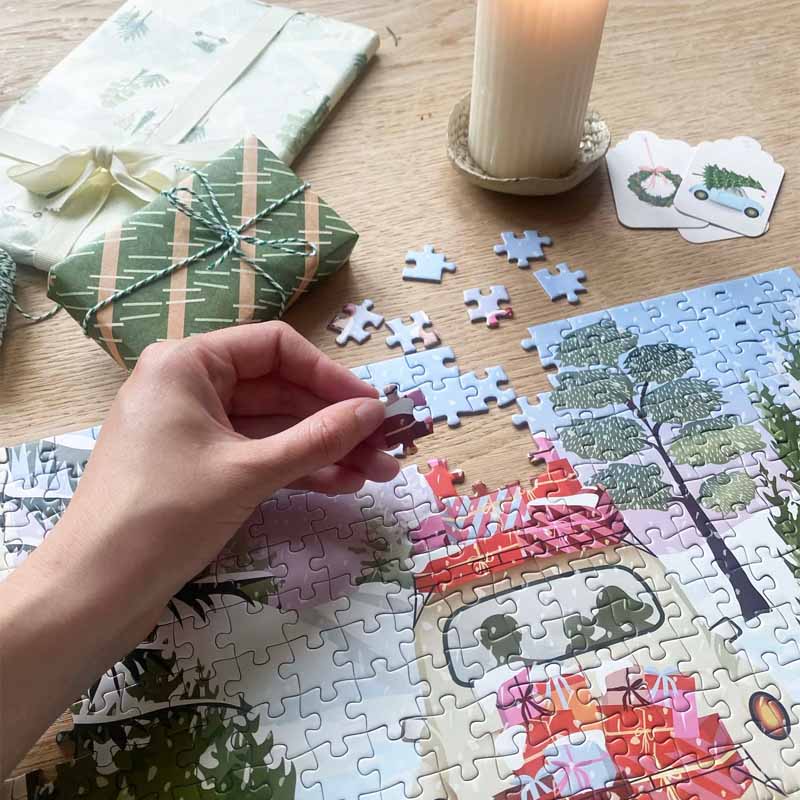 vissevasse puslespil jul julen julepuslespil adventsgave julegave puzzle allpacked
