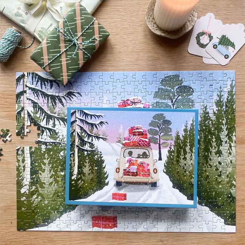 vissevasse puslespil jul julen julepuslespil adventsgave julegave puzzle allpacked