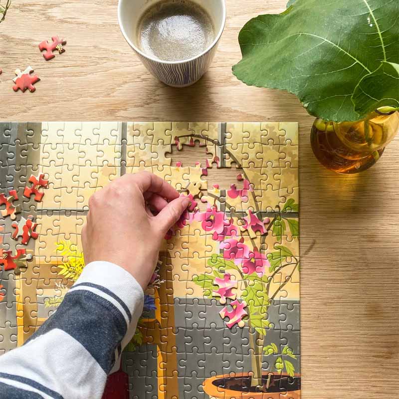 vissevasse puslespil blossom blomster puzzle hygge 500brikker